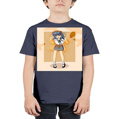 of beautiful girl with jacket 132# - anime - Youth Tee Unisex