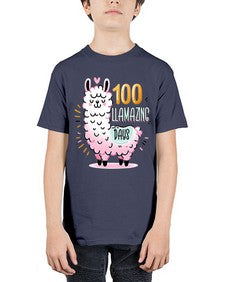 one hundredth Day of School Llama 599# - one hundred days - Youth Tee Unisex
