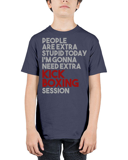 people are extra stupid today kick boxing 53# - boxing - Youth Tee Unisex