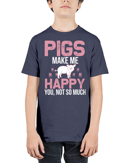 pigs make me happy Style 35# - pig - Youth Tee Unisex
