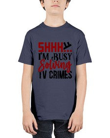 shhh im busy solving tv crimes 1040# - true crime - Youth Tee Unisex