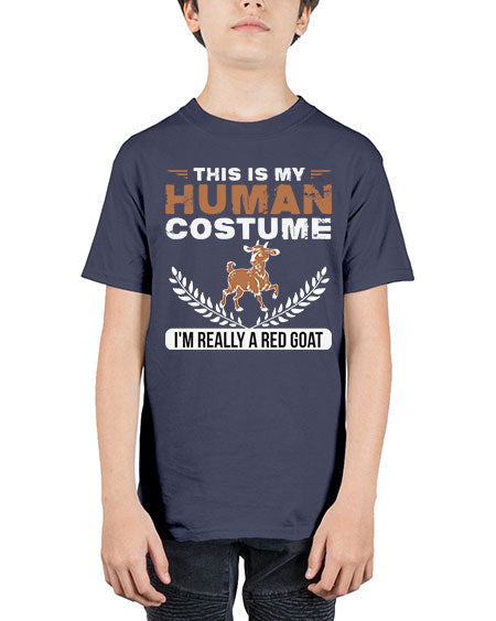 this is my human costume im really a red goat Style 1# - goat - Youth Tee Unisex