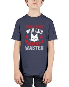 time spend with cat is never wasted Style 120# - cats - Youth Tee Unisex
