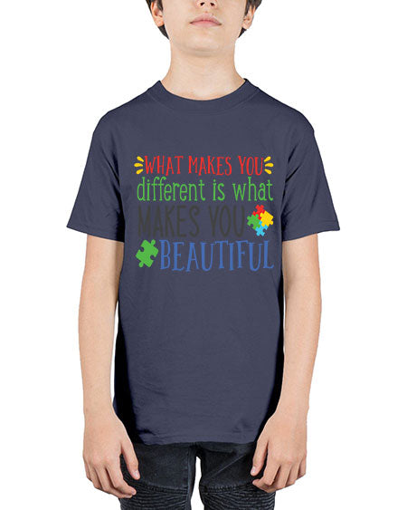 what makes you different is what makes you beautiful Style 3# - autism - Youth Tee Unisex