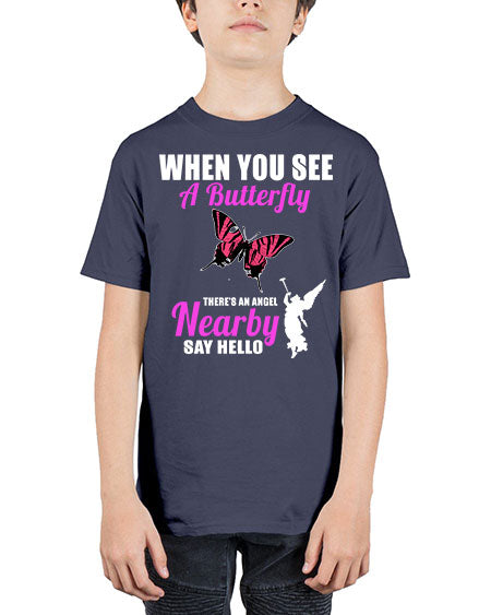 when you see a butterfly - butterfly - Youth Tee Unisex