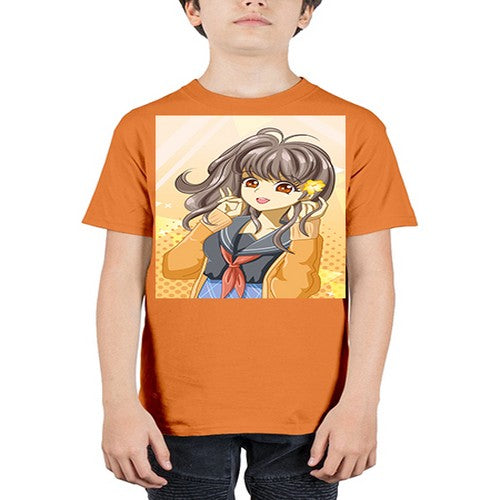 A beautiful and happy girl back to school 90# - anime - Youth Tee Unisex