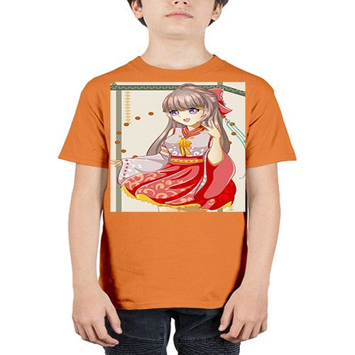 A beautiful and happy girl with kimono 104# - anime - Youth Tee Unisex