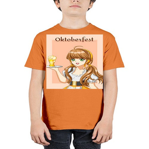 A beautiful girl with beer happy at celebrating the oktoberfest 87# - anime - Youth Tee Unisex