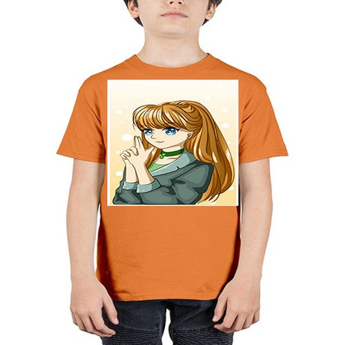 Beautiful and cool girl with long blonde hair 152# - anime - Youth Tee Unisex