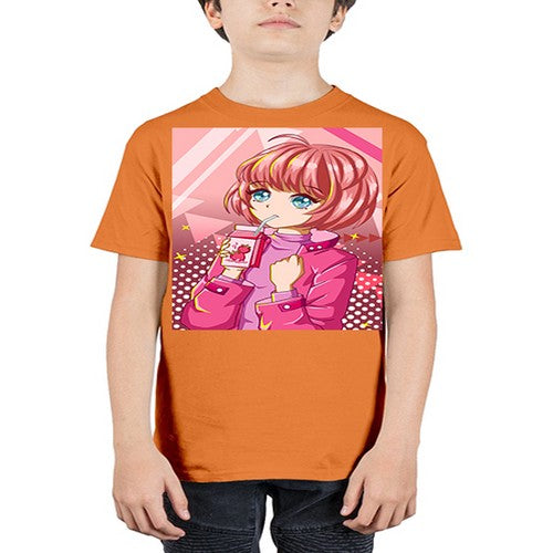 Beautiful and cute girl with strawberry milk 76# - anime - Youth Tee Unisex