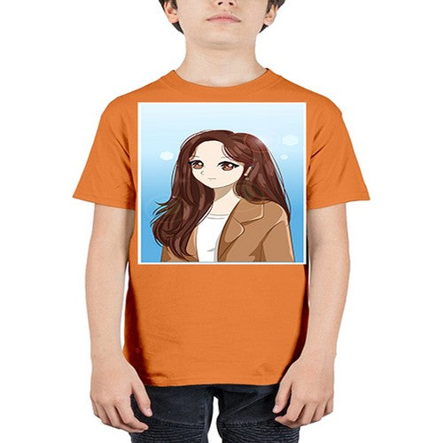 Beautiful and happy girl long hair with suit 94# - anime - Youth Tee Unisex