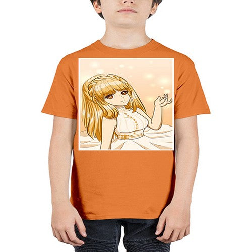 Beautiful and happy princess long yellow hair 24# - anime - Youth Tee Unisex