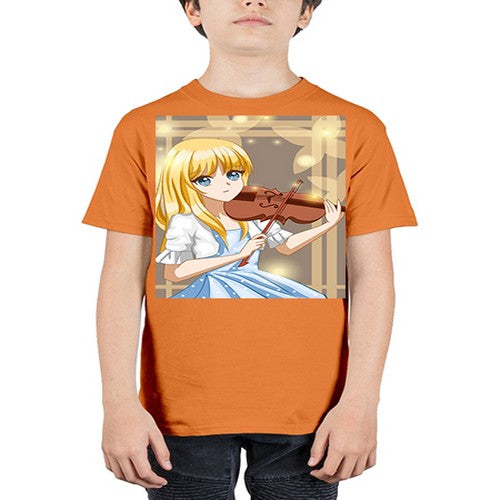 Beautiful girl playing violin 2# - anime - Youth Tee Unisex