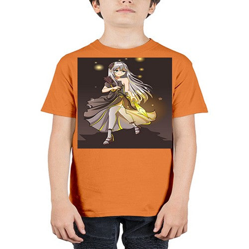Beautiful girl with black dress and sword game 129# - anime - Youth Tee Unisex
