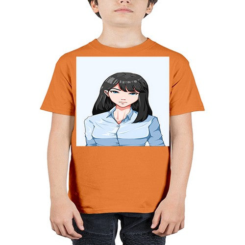 Beautiful office woman long black hair 7# - anime - Youth Tee Unisex