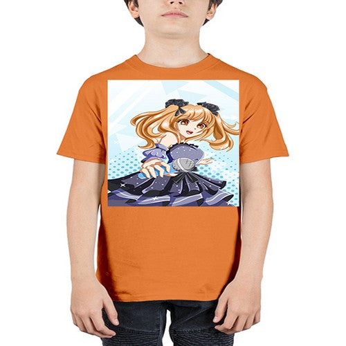 Beautiful singer girl with black dress 19# - anime - Youth Tee Unisex