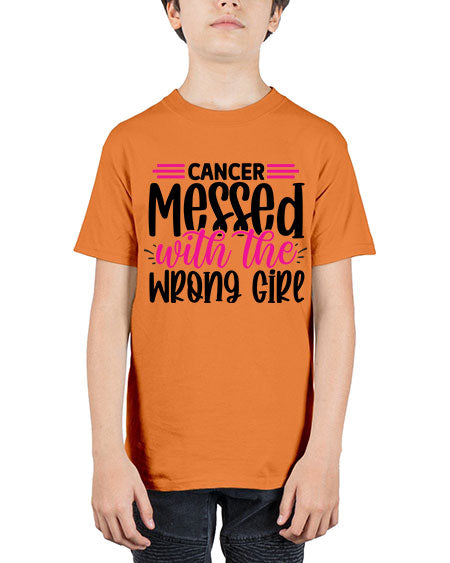 Cancer Messed with the Wrong Girl 29# - breast cancer - Youth Tee Unisex