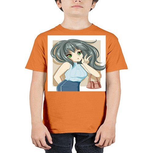 Cool and beautiful girl carry a fashion bag 96# - anime - Youth Tee Unisex