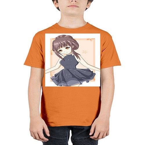 Cute and beatiful princess wearing black dress 117# - anime - Youth Tee Unisex