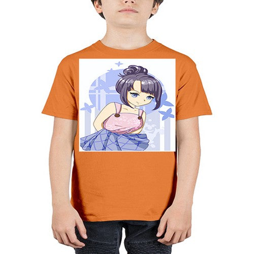 Cute and beautiful girl purple hair 167# - anime - Youth Tee Unisex