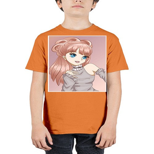 Cute and beautiful princess with brown long hair 55# - anime - Youth Tee Unisex