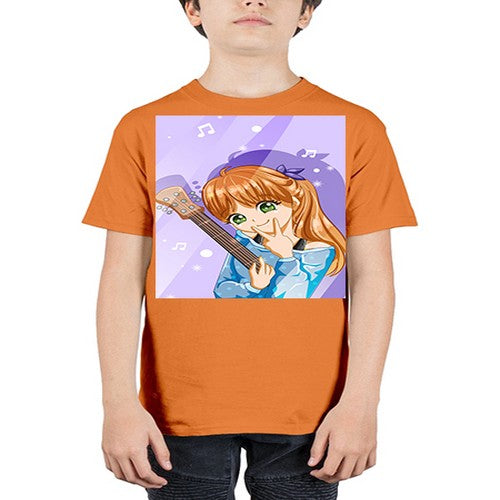 Cute and soft girl with guitar 53# - anime - Youth Tee Unisex