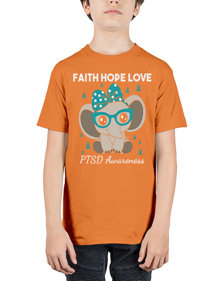 Elephant I Have PTSD Awareness 25# - PTSD - Youth Tee Unisex