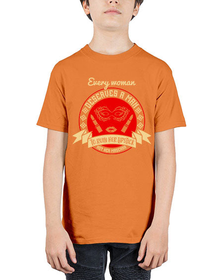 Every woman deserves a man to ruin her lipstick not her mascara Style 212# - beauty - fashion - Youth Tee Unisex