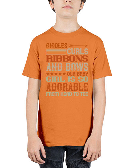 Giggles curls ribbons and bows Our baby girl is so adorable from head to toe Style 319# - baby - Youth Tee Unisex