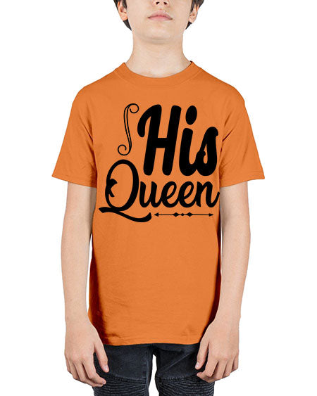 His queen 7# - black words and phrases - Youth Tee Unisex