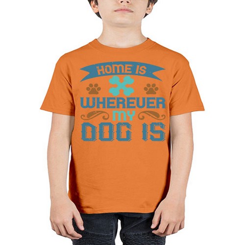 Home Is Wherever My Dog Is Style 197# - dogs - Youth Tee Unisex