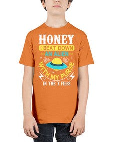 Honey i beat down an alien 4# - ufo - Youth Tee Unisex