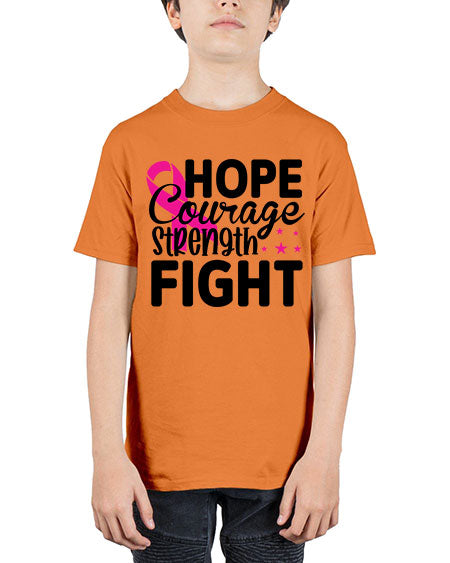 Hope Courage Strength Fight 21# - breast cancer - Youth Tee Unisex