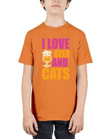 I Love Beer And Cats - cats - Youth Tee Unisex