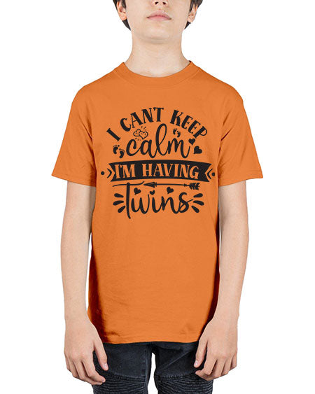 I can t keep calm I m having twins 339# - pregnancy - Youth Tee Unisex