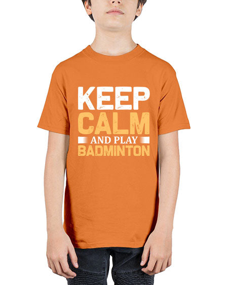 Keep calm 958# - badminton - Youth Tee Unisex