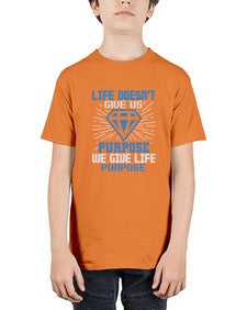 Life doesnt give us purpose 158# - cartoon super hero - Youth Tee Unisex