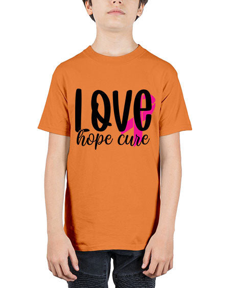 Love Hope Cure 13# - breast cancer - Youth Tee Unisex