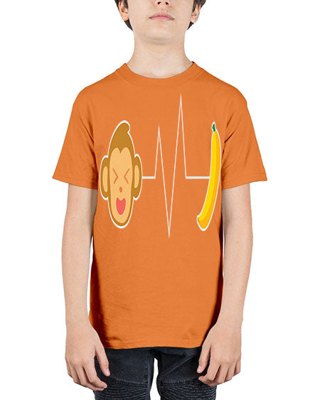 Monkey Heartbeat Banana 13# - monkey - Youth Tee Unisex