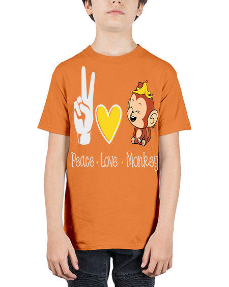Peace Love Monkey 20# - monkey - Youth Tee Unisex