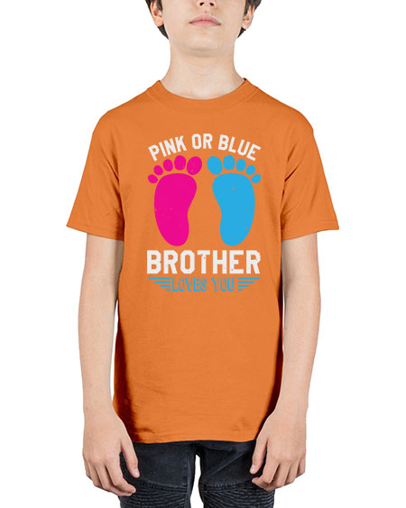 Pink or Blue brother loves you Style 185# - baby shower - Youth Tee Unisex