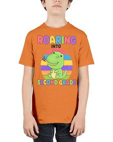 Roaring to second Grade Trex 772# - second grade - Youth Tee Unisex
