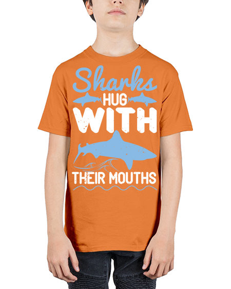 Sharks hug with their mouths Style 22# - shark-fish - Youth Tee Unisex