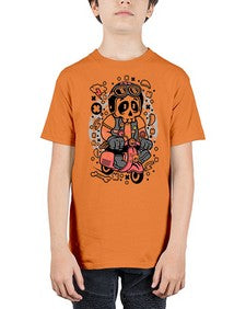 Skull Scooterist 1063# - skull and bones - Youth Tee Unisex