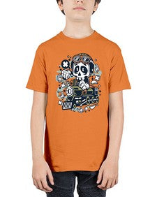Skull Train 1067# - skull and bones - Youth Tee Unisex