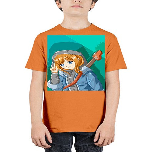 Swag and cute girl with a guitar 50# - anime - Youth Tee Unisex