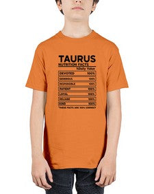 Taurus Nutrition Facts 490# - taurus - Youth Tee Unisex