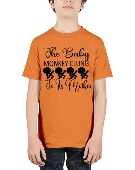 The baby monkey clung to  - monkey - Youth Tee Unisex