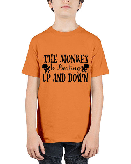 The monkey is beating up  - monkey - Youth Tee Unisex