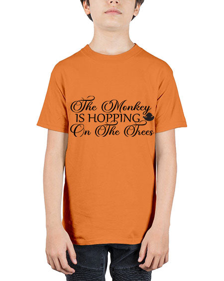 The monkey is hopping on  - monkey - Youth Tee Unisex